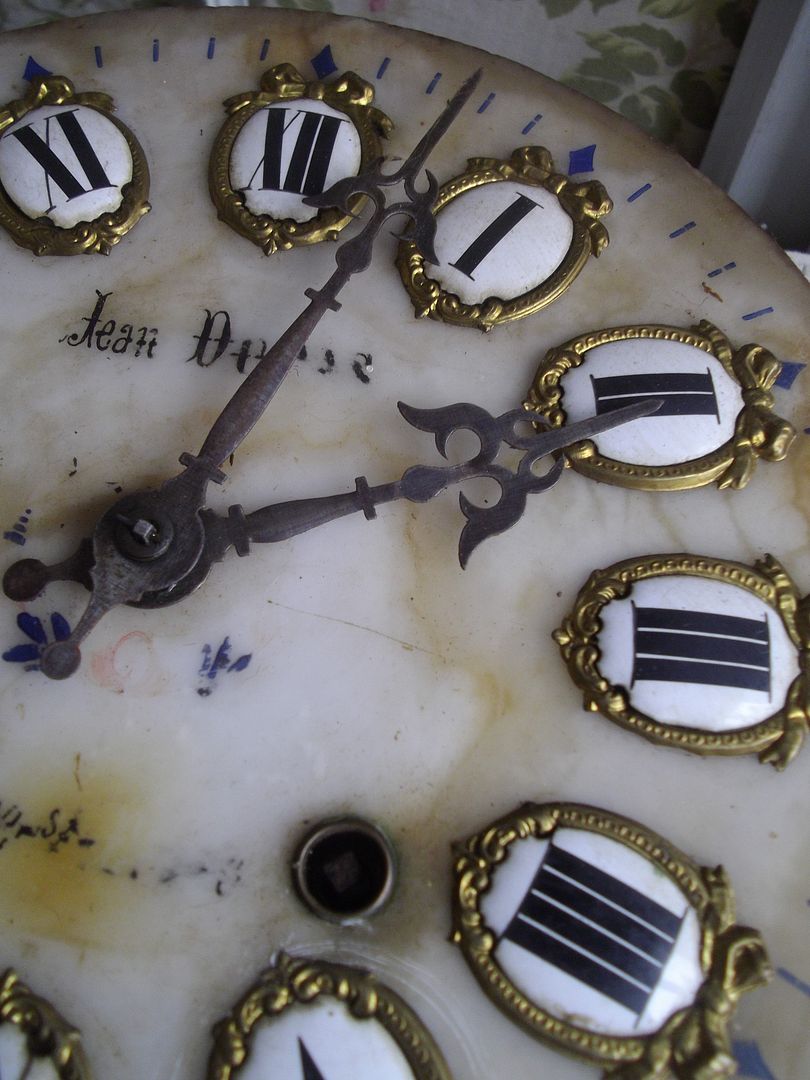 ANTIQUE FRENCH MARBLE FACED WALL CLOCK RESTORATION or DISPLAY
